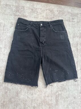 Ksubi Black Distressed Men's Denim Shorts